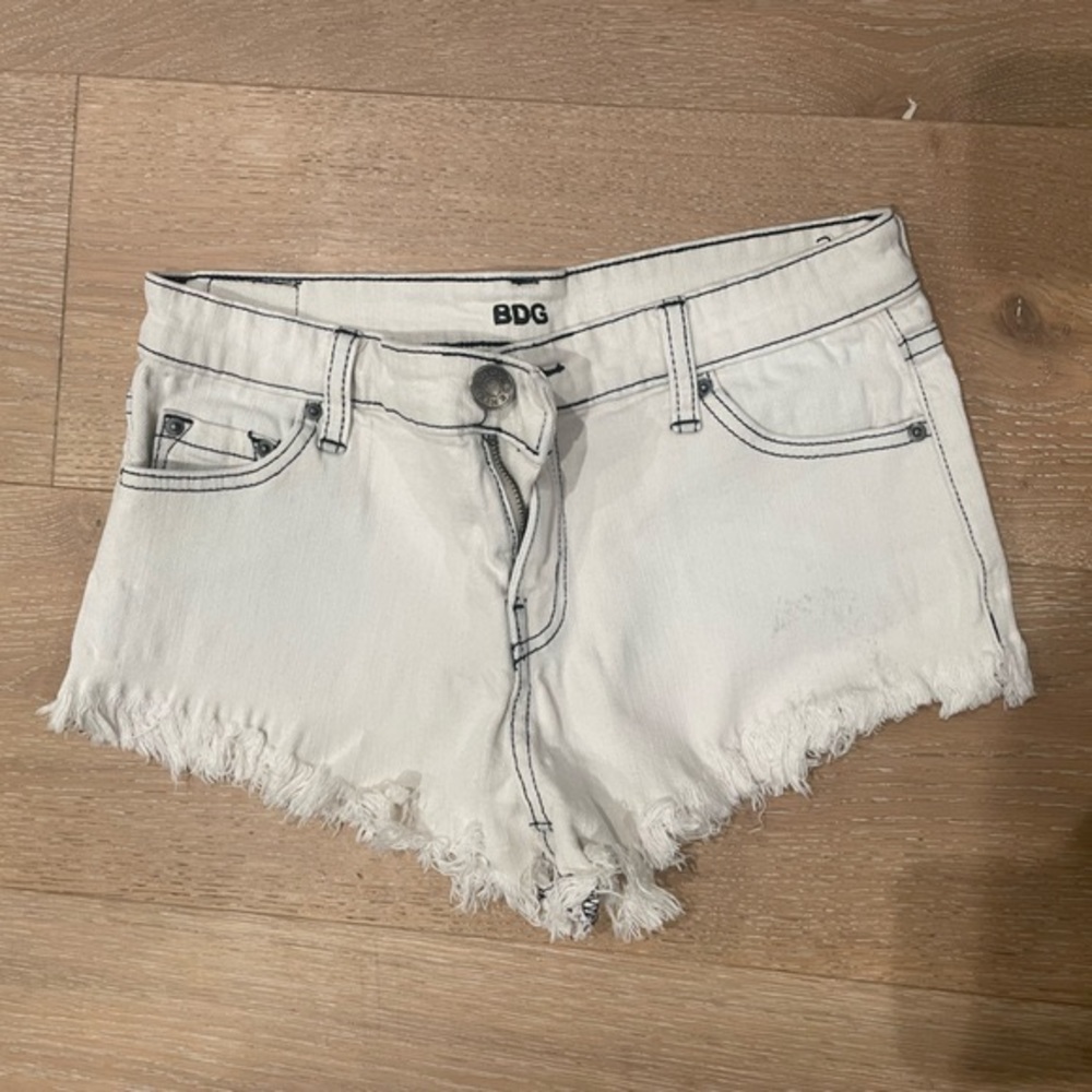 White jean shorts